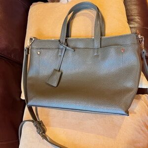 a new day Olive Green Pebbled Tote with Detachable Strap